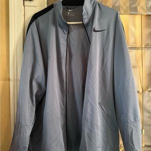 Nike Jacket Mens Size XL Gray Swoosh Full Zip Up Track Sweater *